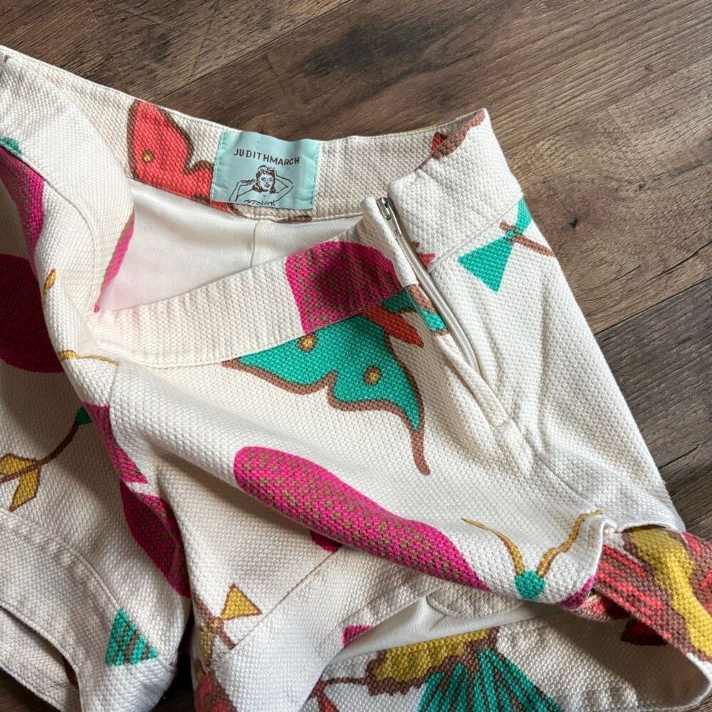Judith March Retro Cream Butterfly Shorts Women's S Vintage Inspired Preppy Y2K - Picture 7 of 9